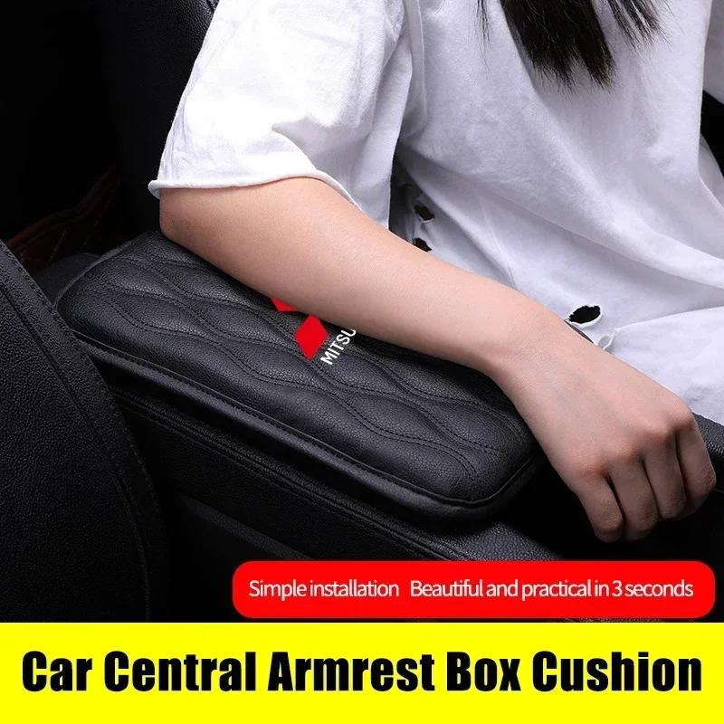 Car Armrest Box Pad Leather Cushion Mat For Mitsubishi Ralliart ASX Galant Mirage Montero L200 EVO Xpander Triton Accessories