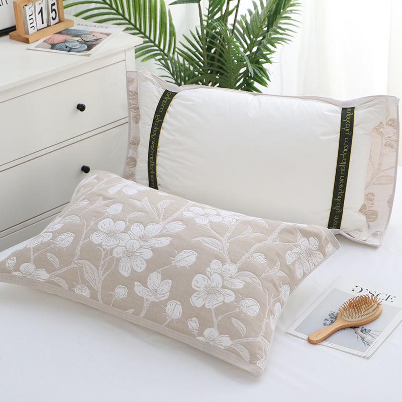 Yiwenwo Non-Slip Extra Large Cotton Gauze Pillowcase with Fixed Straps for Students & Adults
