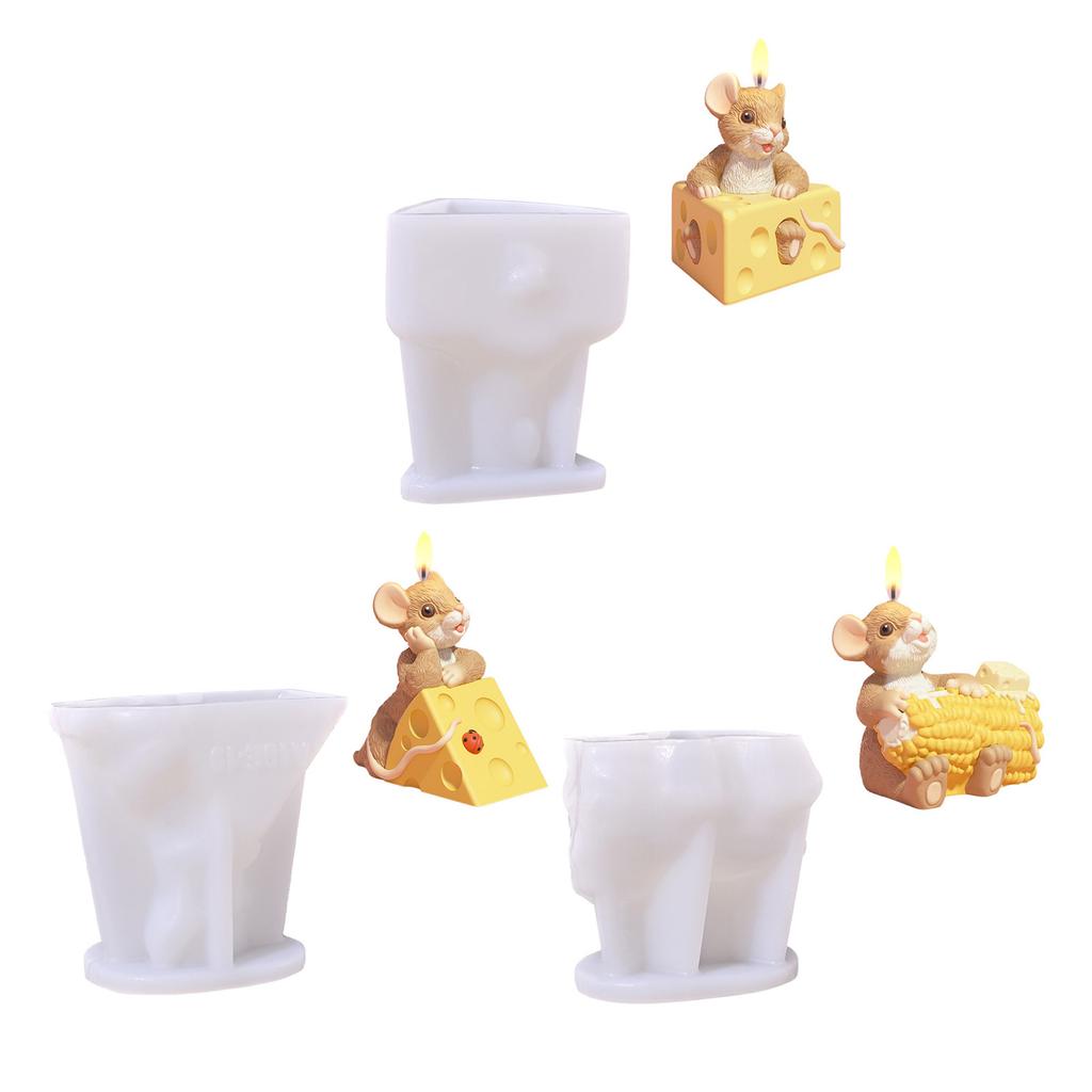 Wielofunkcyjny Mysz Ser Kukurydza Świeca Forma Silikonowa do Pieczenia Rzemiosło z Żywicy i Dekoracje na Dziecięce Przyjęcia Codzienne Użytkowanie