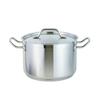Thunder Group Stainless Steel Half-Standing Pot, Induction Compatible, 28cm, 11.3L, with Lid, Commercial Use, Double-Handled Pot, SLSPS4012
