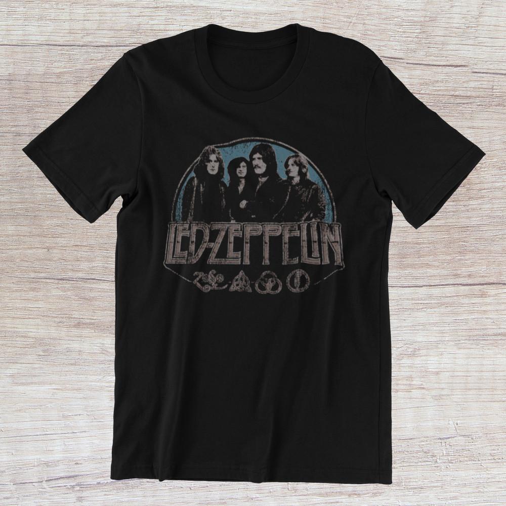 LED ZEPPELIN Символы Zoso Тяжелый Рок-Бенд на Хлопковой Футболке Пряденной Кольцевым Способом Унисекс Футболка S