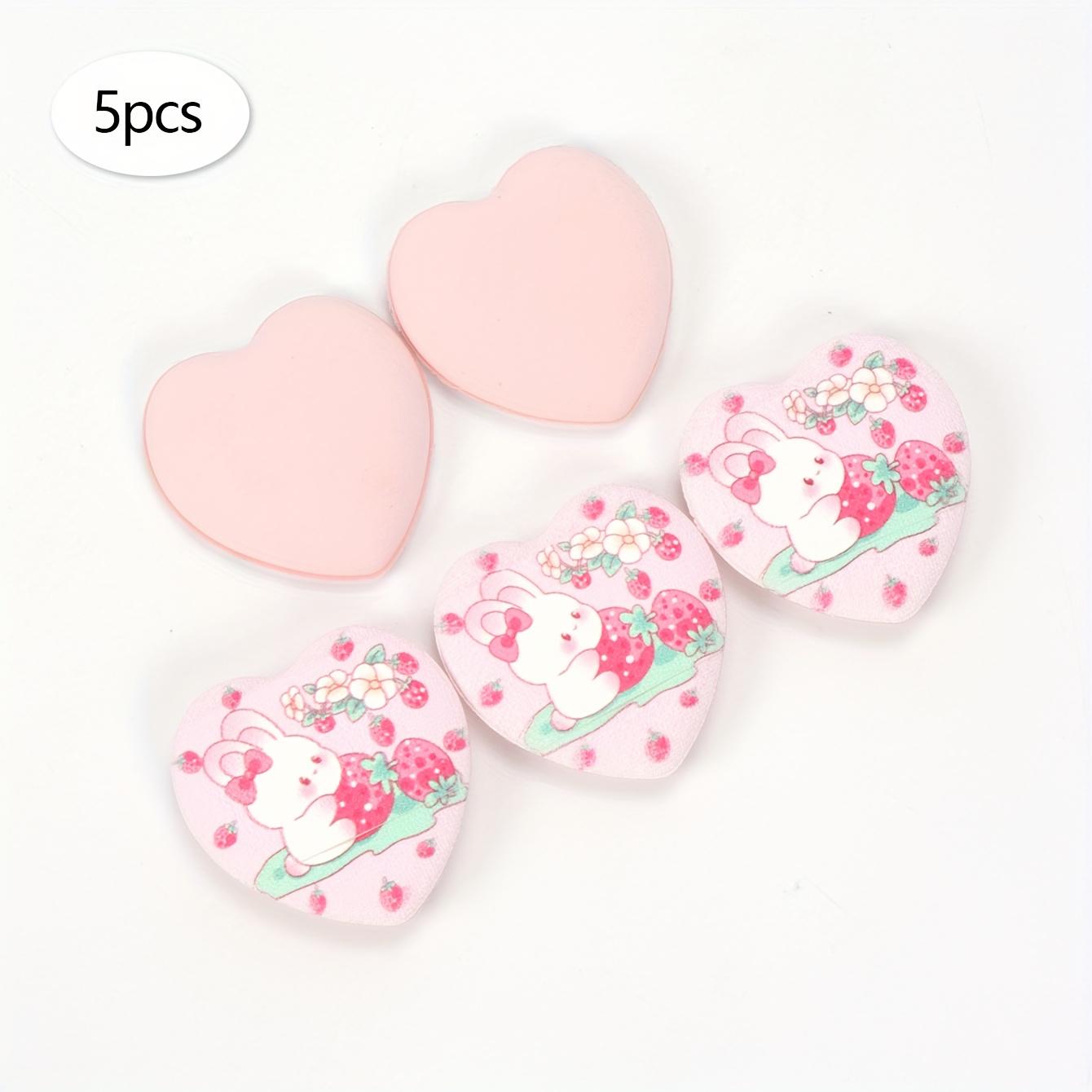 

Printed Heart-Shaped Makeup Sponges, for Beauty and Makeup, Mixed Use with BB Cream, Liquid Foundation, and Concealer. Especially Suitable for Coverin 5PCS