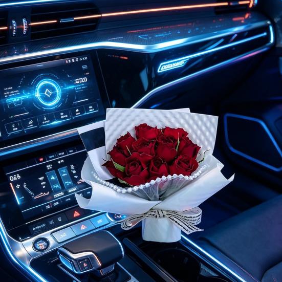 Flor Artificial Design Compacto Desodorizante de Fragrância Rosas Românticas Flores Secas Ambientador para Saída de Ar do Carro Difusor de Aroma para Automóvel