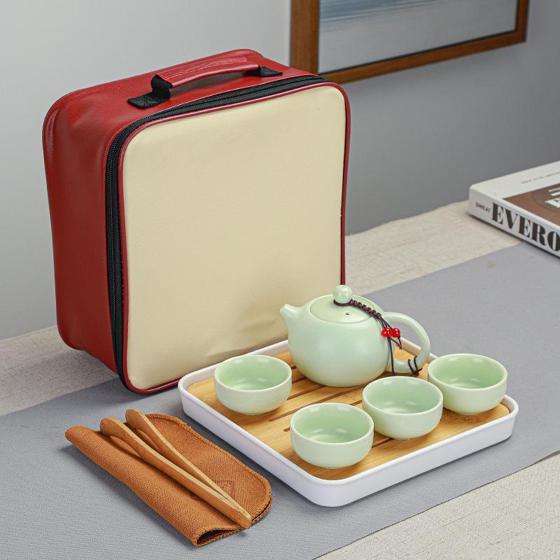 

Dingyao Открытый Портативный Набор для Кунг-фу Чая Дорожный Набор Керамический Полный Набор Подарки