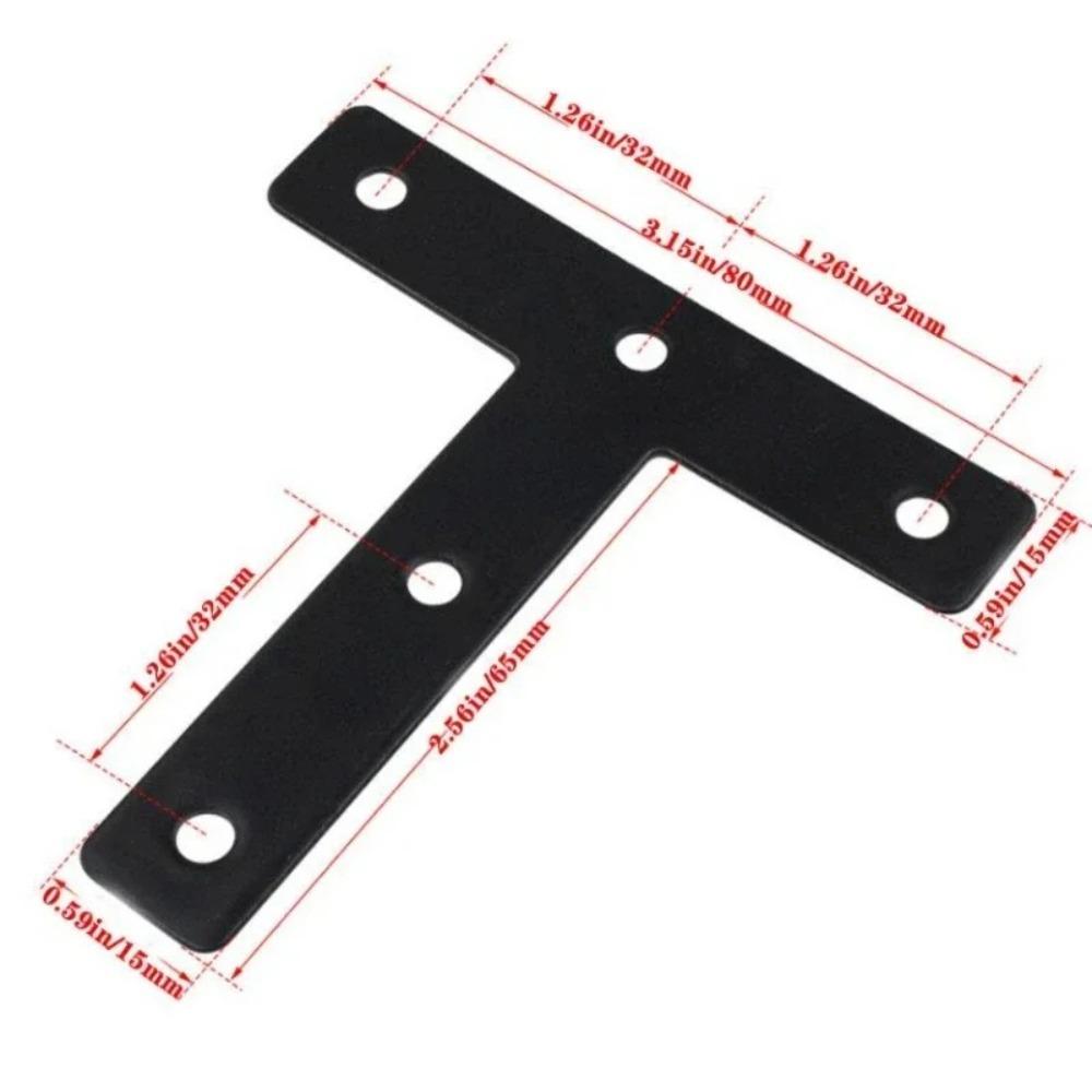 4PCS T Shape Corner Brace, Metal Hardware Connectors for Cabinet Chair Table Furniture Repair, No Screws