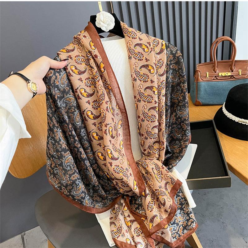 85*180cm Bohemia Paisley Cotton Linen Fashion Luxury Brand Ladies Female Long Shawl Muslim Hijab Wrap Scarves