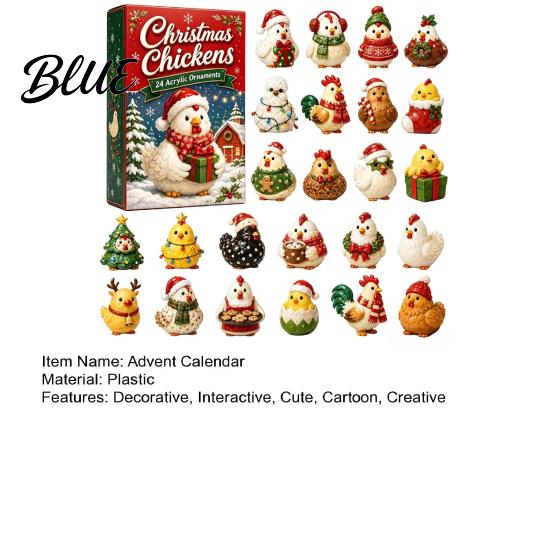 Desk Decoration Ornaments Countdown Cute Advent Calendar Chicken Figures 24 Days Farm Animals Surprise Animal
