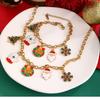Christmas Bracelet & Necklace: Snowman, Santa, Bell & Wreath Pendants - European & American Creative Design
