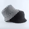 Chessboard Hat Plaid Sun Protection Bucket Hat Trendy Brand Female Hip Hop Street Black and White Folding Sun Hat