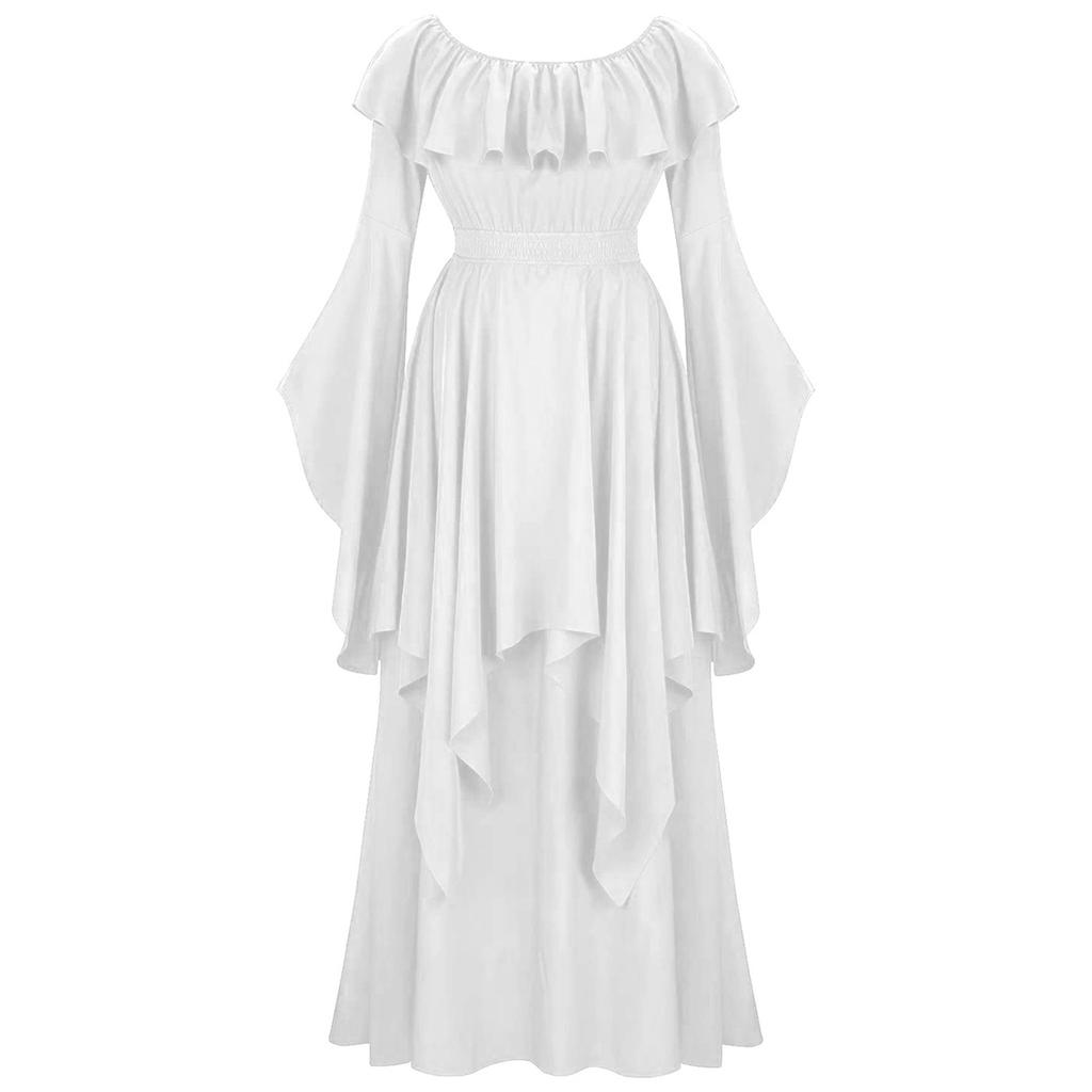 Women's Sexy Retro Halloween Gothic Suspender Hip-wrapped Gothic Trumpet Sleeve Sexy Dress