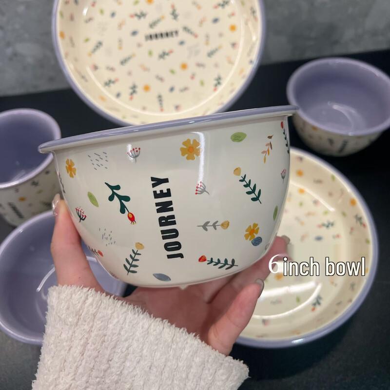 ZISIZ Purple Jasmine Primrose Romantic Dinnerware Bowl