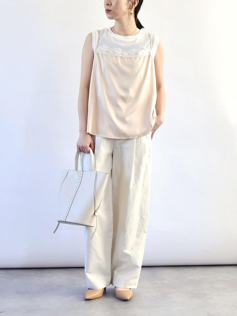 Caranciel Machine Washable Satin Lace 0 One Size Camisole, 611810002, Beige,