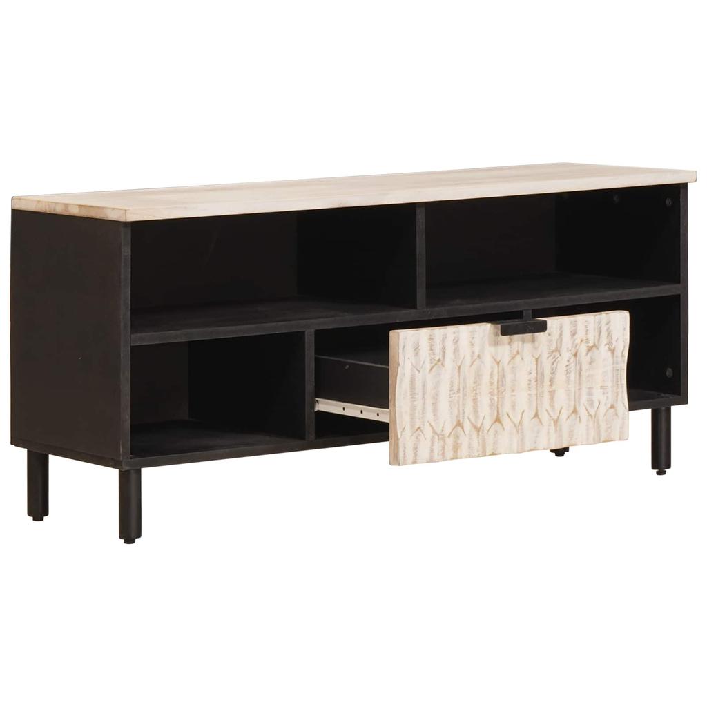 TV Stand with White Washed Surface 100 x 33 x 46 cm