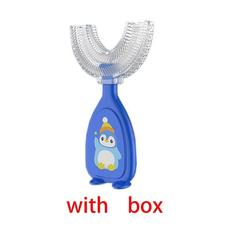 U Children Shaped Silicone Toothbrush Kid Baby Infant Oral Cleaning Manual