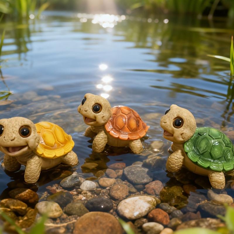 Figurines Tortues en Résine Statues Tortues Réalistes Sculptures Animales Ornement de Jardin Objets de Collection Cadeau, Décorations pour Maison Jardin