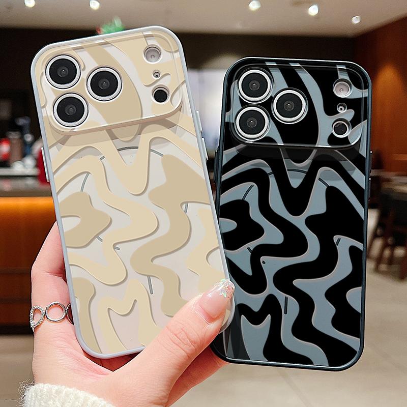 Leopard Print Striped Phone Case For iPhone 17 Pro Max Funda iPhone 16 15 14 13 Pro Max Magnetic For Magsafe Hybrid Slim Matte Cover