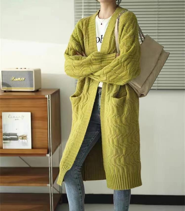 Women's Autumn Winter Retro Loose Wool Cardigan Coat