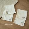 4PCS Cotton Linen Coffee Cup Mats Rustic Farmhouse Style Crochet Embroidery Coaster Absorbent Placemats for Kitchen Table Decor
