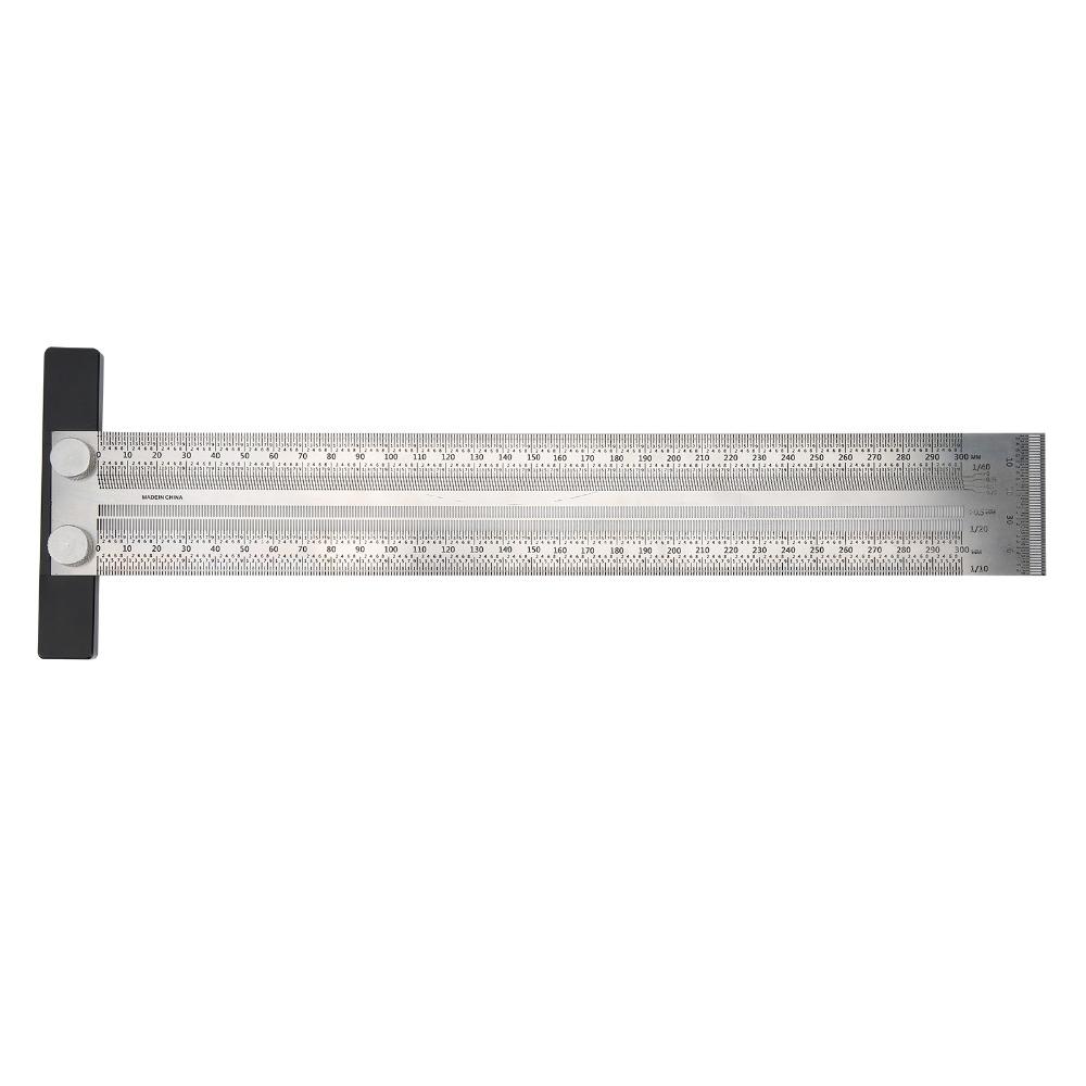 Stainless Steel T-Rule 300mm Scribing Ruler Precision Measuring Tool  Woodworking Measurement