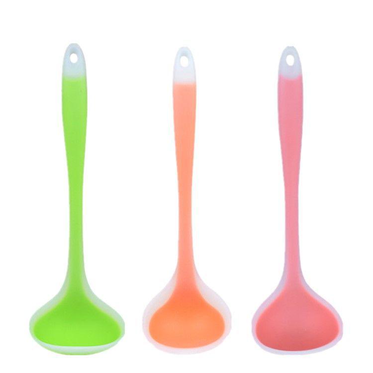 Silicone Non-stick High-Temperature Resistant Ladle with Long Handle for Soup and Porridge