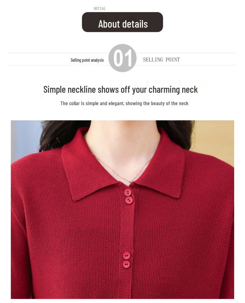 Women's Knitted Sweater - Loose Square Collar, Plus Size, Fashion Base Shirt for Autumn/Winter, Middle-Aged Mom's Clothing 2025