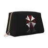 Umbrella Corporation Leather Makeup Bag Foldable Waterproof Travel Storage Pouch Portable Toiletry Cosmetic Bag for Women Girls
