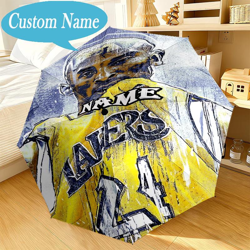 Custom Name Umbrella Kobe Bryant's Legacy Numbers Umbrella 8-Frame for Travel, Camping, Casual Lightweight Portable, Essential for Family Gifts