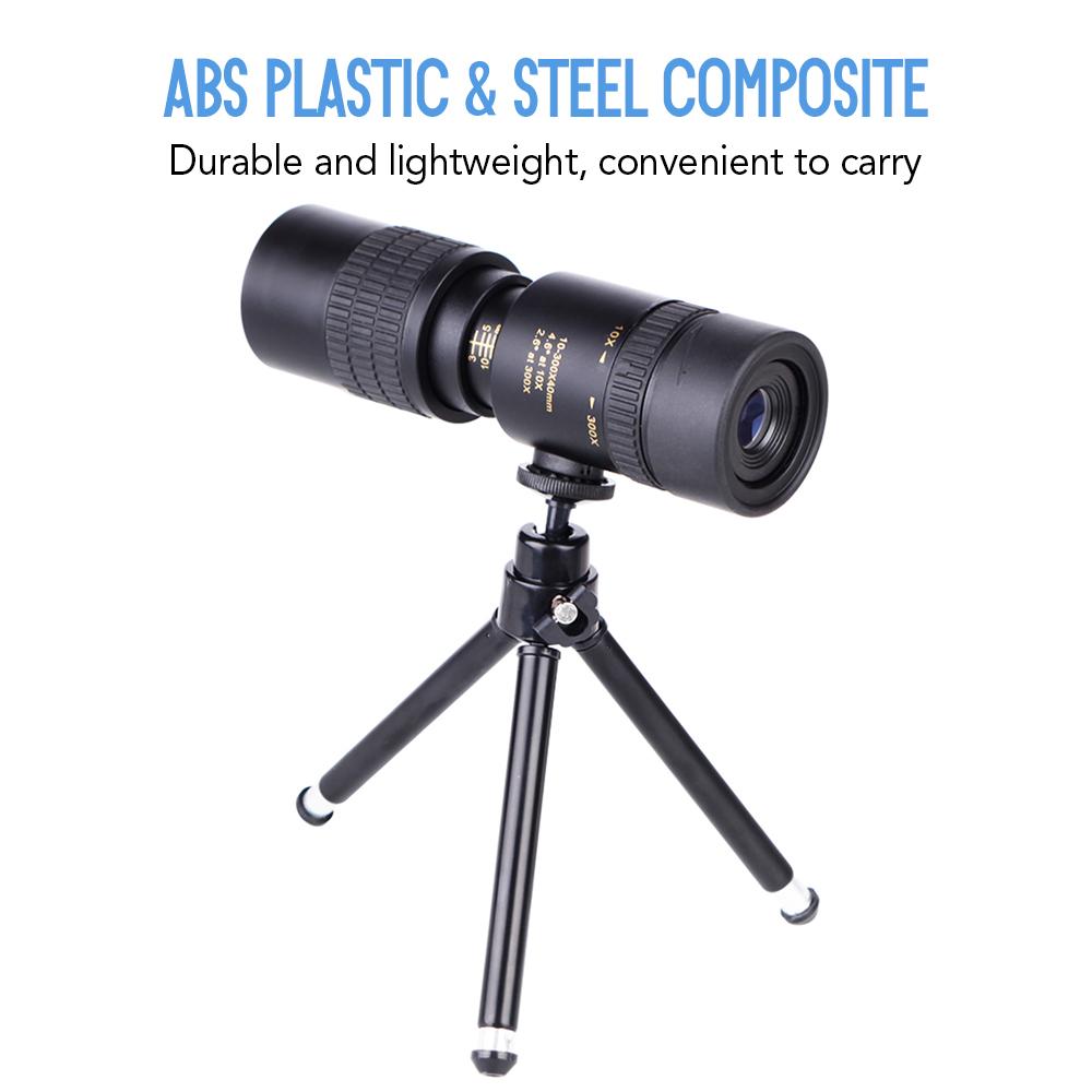 

10 300X40mm BAK4 Prism Monocular Telescope Spotting Scope with Smartphone Holder and Tripod for Adults Bird Watching
