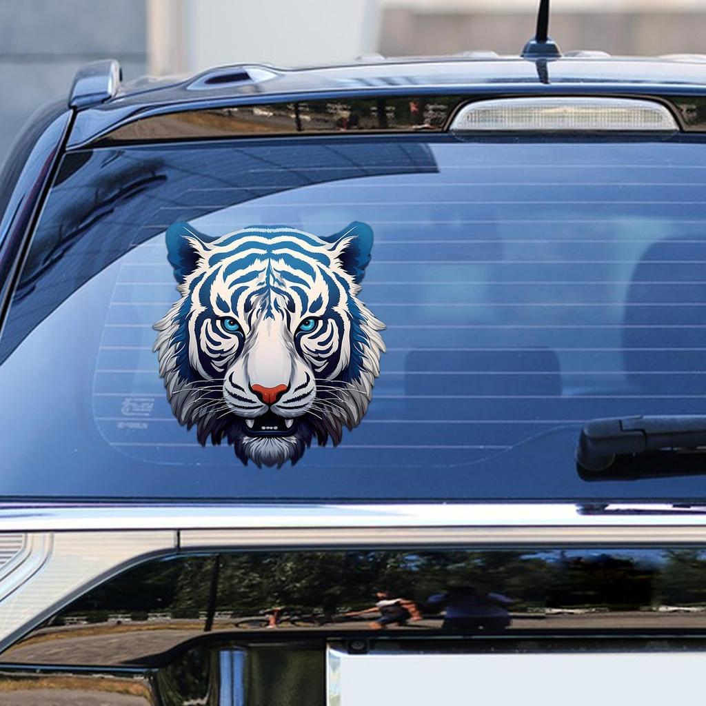 Car Stickers and Decals, Car Decoration Stickers - Blue Flower Porcelain New Tiger Head