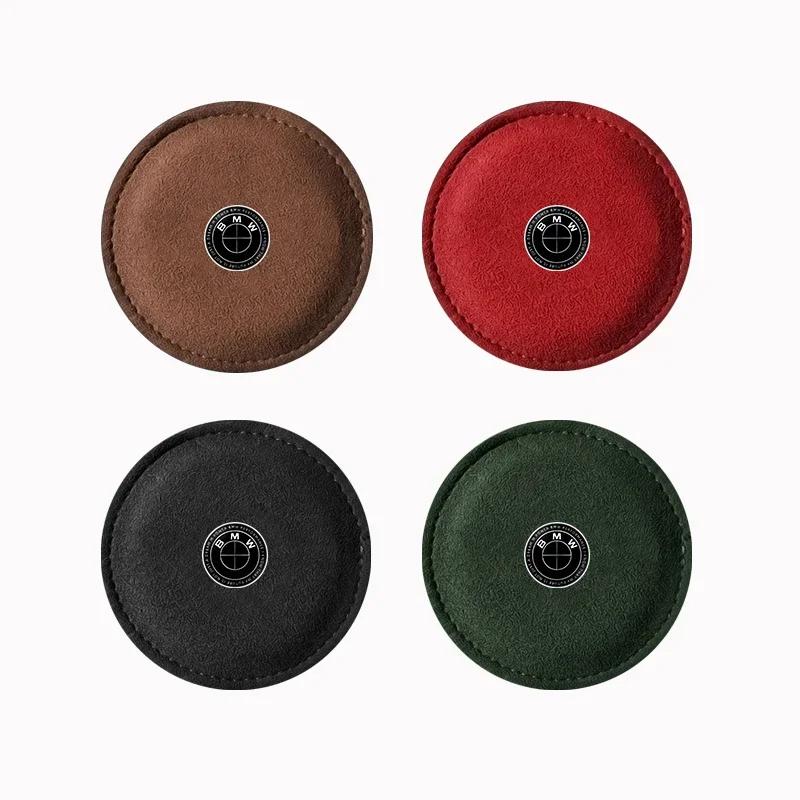 

Suede 2pcs Car Coaster Non-slip Mat Water Cup Bottle Holder For BMW 50TH Kith M E46 E90 E60 F30 F10 E39 E36 F20 G30 G20 E87 E92 Brown