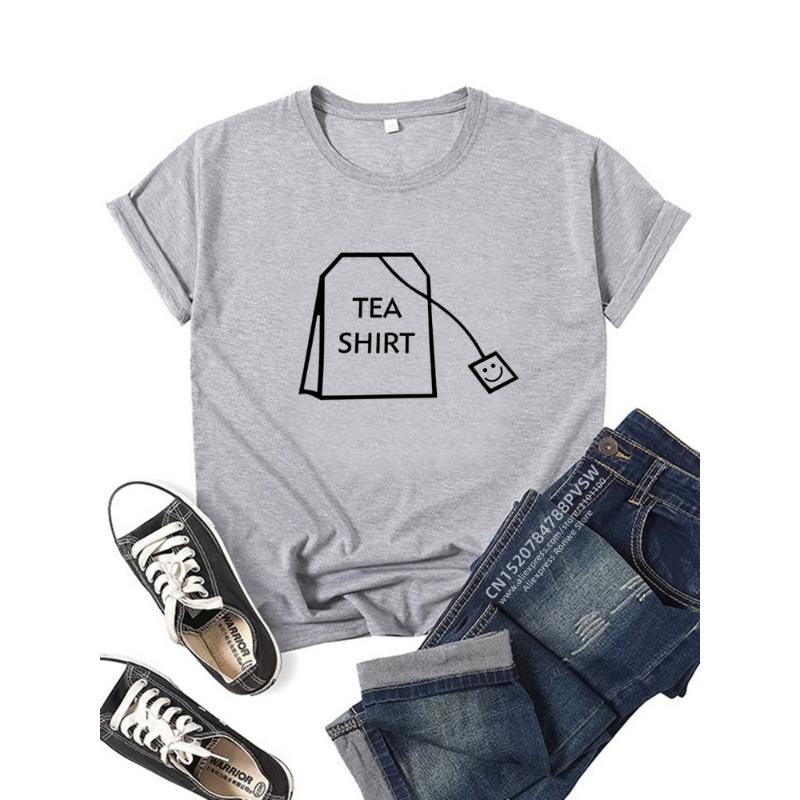 Vtipná čajová košile Trička Ženy Letní Oblečení Tričko Harajuku Grafika Tričko Swag Hip Hop Neformální topy s krátkým rukávem pro dívky
