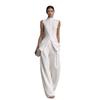 1116 new European and American slim-fit solid color fashion temperament sleeveless trousers casual suit