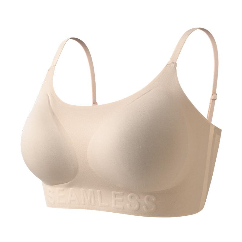 Suspender Underwear Women's No Steel Rim Closed Breast Fixed Anti-Sagging Vest Traceless Invisible Bra Cover Thin Shoulder Strap