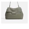 Simple Commuting Fashion Large Capacity Women's Bag Two-layer Cowhide Solid Color Shoulder Genuine Leather Armpit Crossbody