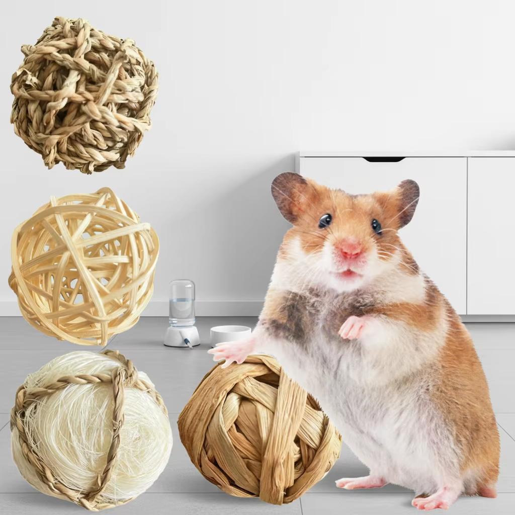 High Quality Eco-Friendly Durable Chew Toys Set for Parrots Hamsters Rabbits-Natural Materials Teeth Cleaning Boredom Buster