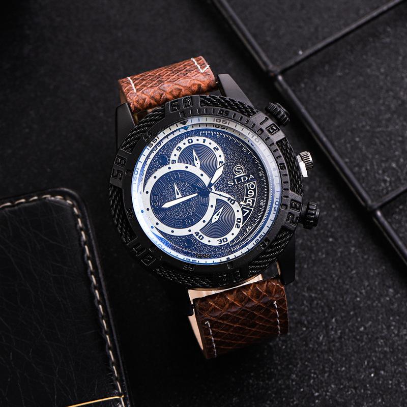 Personality Trend Temperament Men'S Watch Casual Business Belt Quartz Watch Men