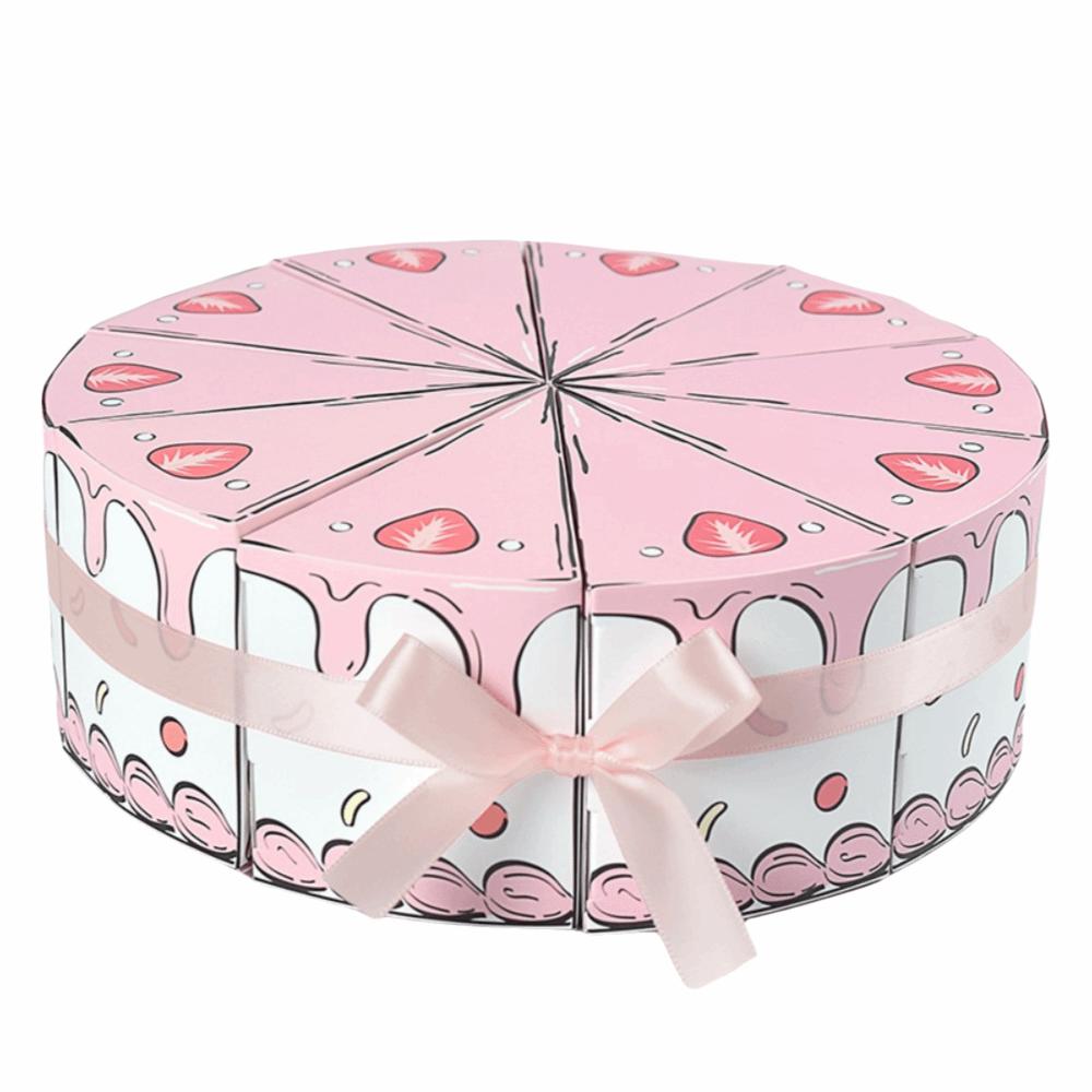 10 Stück Mehrfarbige Dreieckige Kuchen-Geschenkbox Erdbeere Regenbogen Geschenkverpackungsbox Für Süßigkeiten Keks