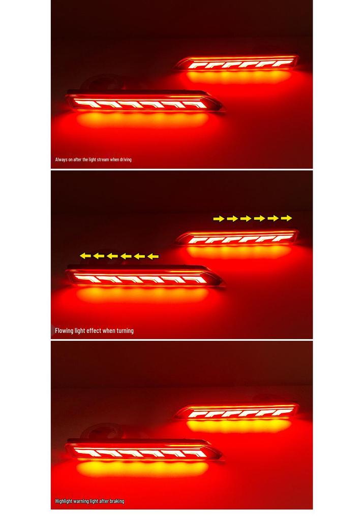 LED Dynamic Flowing Turn Signal Reflector for 2015-2021 Nissan Murano Rear Bumper