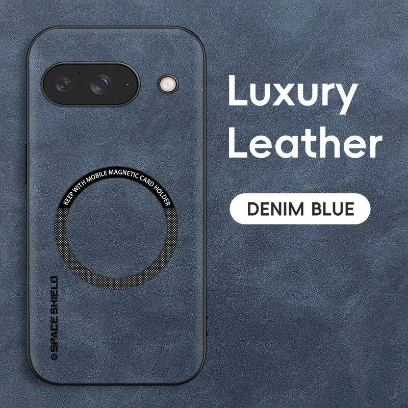Custodia Magnetica in Pelle Retro per Google Pixel 9A Pixel9A 5G Custodia Cover per Telefono con Ricarica Wireless