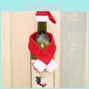 Christmas Celebration Bottle Wrap With Nonwoven Fabric Scarf And Hat For Party Decor