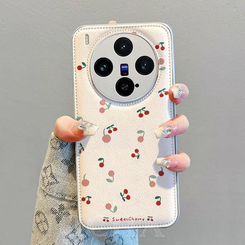 Applicable To Vivox300pro Mobile Phone Case with Lanyard Niche VIVOx300 Non-collision Light Luxury Full Screen Red Cherry