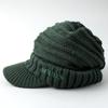 AVIREX Chunky Brimmed Knit Loose Knit Newsboy Cap for Men and Winter Knit Cap One Mixed Cap, Fit, Women, (JP, Alphabet, Size, Green)