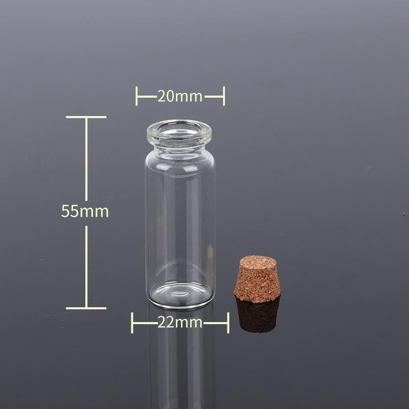 Transparent Glass Sealed Decoration Vial Cork Stopper Lid Storage Subpackage Bottle Multi Purpose Small Capacity Reagent Bottles