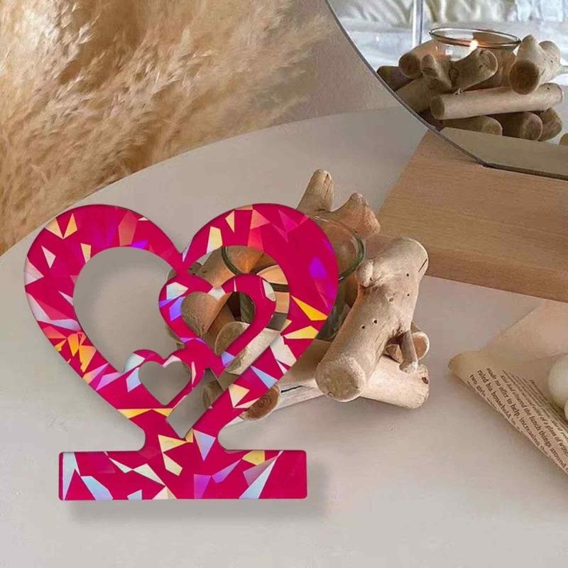 House Shape Resin Molds Holographic Heart Candlestick Molds with Base for DIY Craft Tealight Candle Holder Home Decors