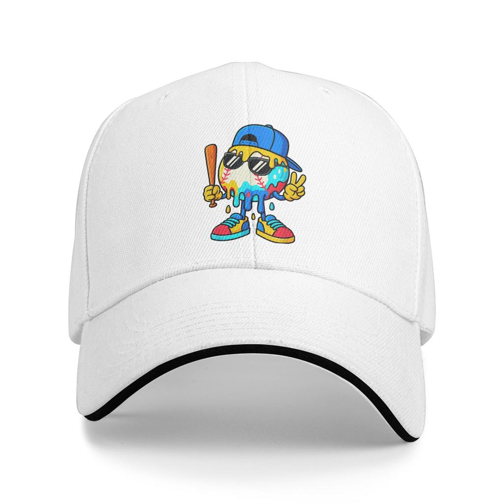 Ice Cream Drip Baseball Spots Sprinkle Casual Baseball Cap Summer Trucker Hat Outdoor Sports Hip Hop Hats Unisex Baseball Caps
