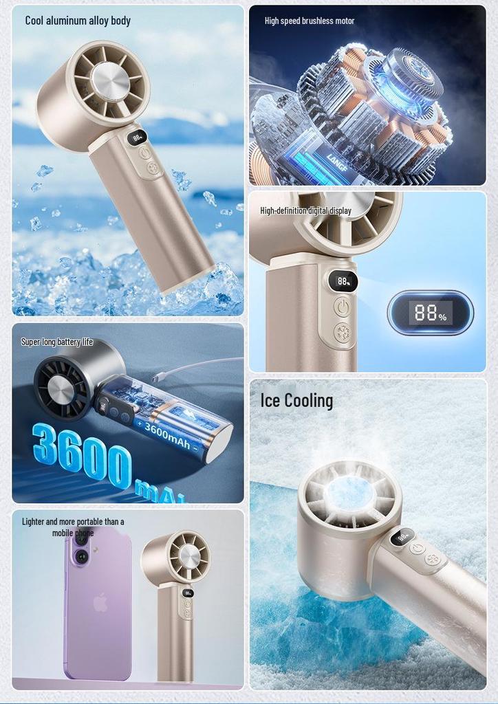 Rechargeable High-Speed Handheld Cooling Fan