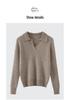 Women's Slim Fit French Polo Collar Long Sleeve Silk-Cotton Knitted Sweater.