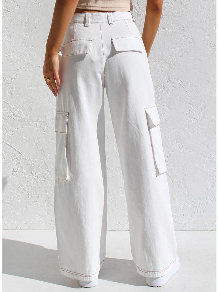 Women's Multi-pocket Workwear Denim Jeans - European and American Style