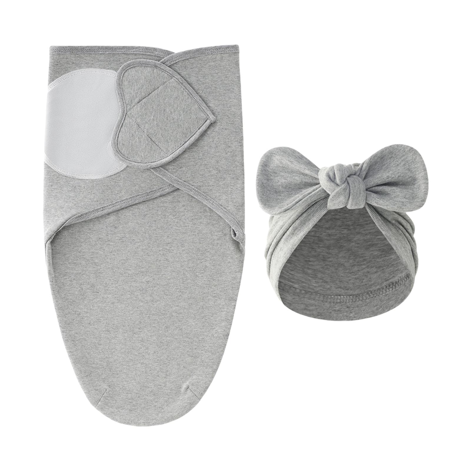 

Комплект из 2-х детских одеял с бантом, больничной шапочкой, мягким дышащим спальным мешком для новорожденных 0-3 месяцев, полотенцем и чепчиком 3