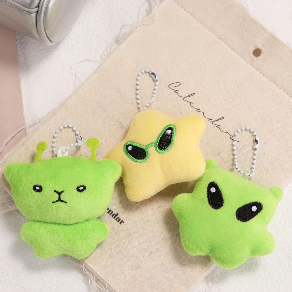 Mini Pendentif Sac à Dos en Peluche Chat Alien Doux Porte-clés Cordon pour Téléphone Portable Utilisation Polyvalente